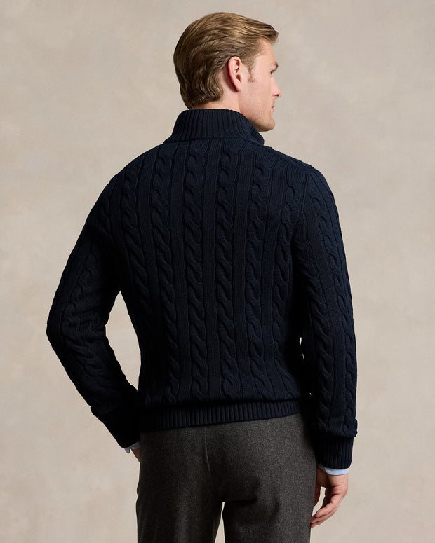 Cable-Knit Cashmere Quarter-Zip Jumper