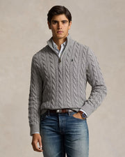 Cable-Knit Cashmere Quarter-Zip Jumper