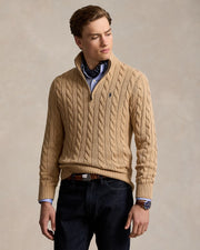 Cable-Knit Cashmere Quarter-Zip Jumper