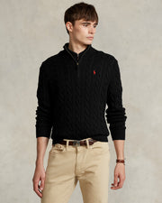 Cable-Knit Cashmere Quarter-Zip Jumper