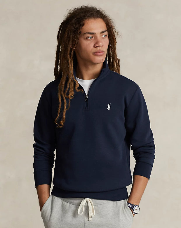 Double-Knit Quarter-Zip Pullover