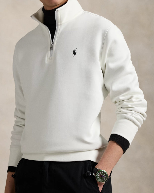 Double-Knit Quarter-Zip Pullover