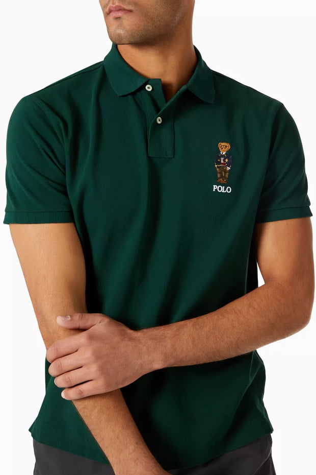 Custom Slim Polo Bear Mesh Polo Shirt