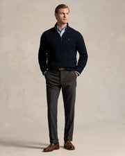 Cable-Knit Cashmere Quarter-Zip Jumper